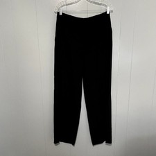 NWT Mango Black Wide Leg Mid Rise Classic Office Minimalist Pleated Pants 6