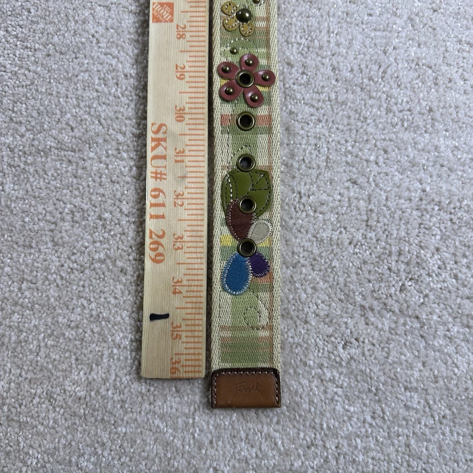 Cinto de couro feminino Fossil S multicolorido hippie borboleta patchwork - Imagem 3 de 4