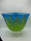 BLENKO GLASS BEAUTIFUL FIRE AND ICE LARGE BOWL #1906 ORIGINAL LABEL