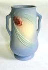 Vintage Blue Matte Pinecone Vase Hull Pottery Pine Cone 6 1/2" EUC