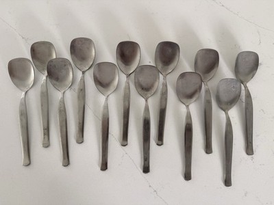 Inox 18/10 Stainless Steel Gelato Spoons Dessert Set of 12 MADE IN ITALY
