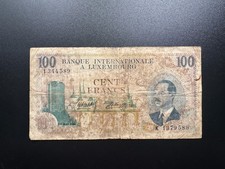 Luxembourg 100 Francs Banknote 1968 Old Circulated Paper Money Bank Bill P-14