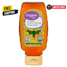 New Great Value organic strained raw honey, Gluten Free, 16 oz Plastic Bottle...