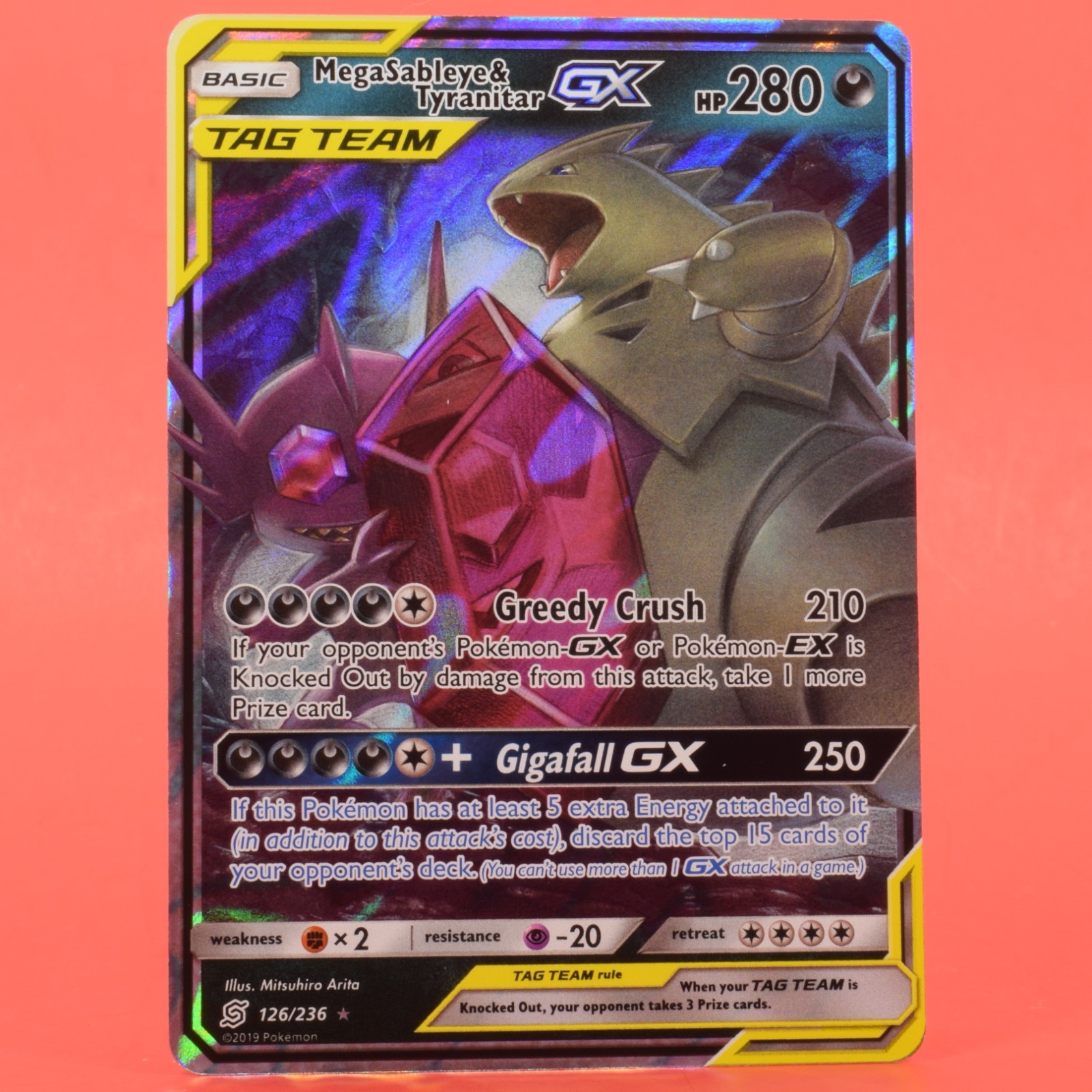Pokemon TCG English Card Unified Minds 126/236 Mega Sableye & Tyranitar GX
