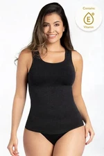 Curveez Essential Square Neck Control Tank Sz XL Black Shapewear Top CUR3510