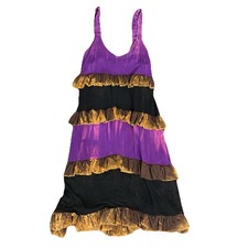 Gothic Dark Fairy Witch Sleeveless Women’s Tank Dress Orange Purple Black