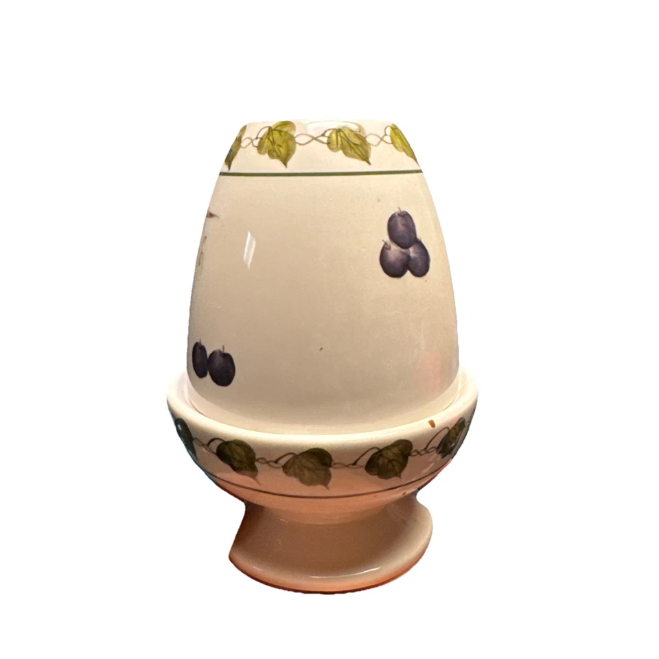 Vintage Ceramic Hand Painted Fairy Lamp Fruit & Ivy Cottage Farmhouse Decor 6” - Image 3 of 4