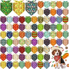 72 Pcs Dog Bandanas Bulk Adjustable Washable Pet Triangle Scarf Soft Kerchief...