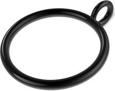 50 PCS Curtain Rings with Eyelets - Black Metal Drapery Rings for Pinch Pleat Cu