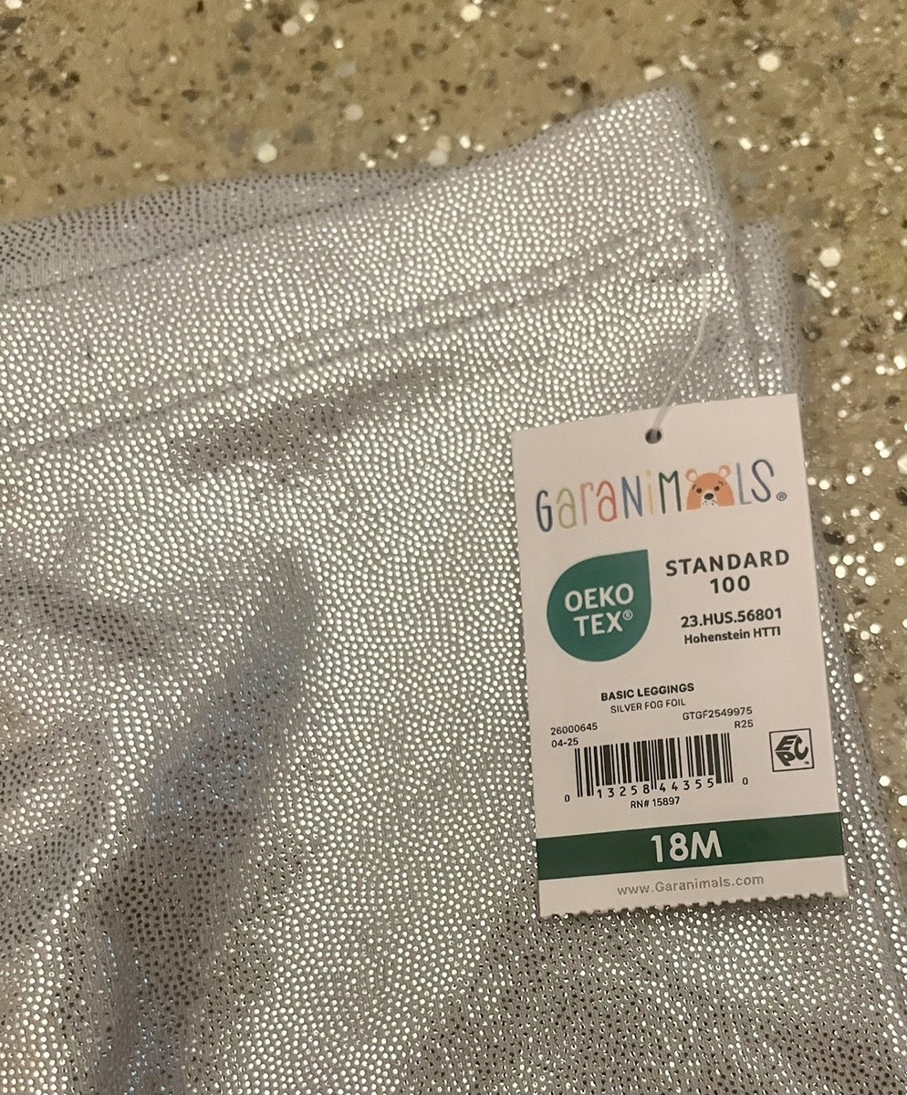 GARANIMALS 3 Pair Leggings size 6-18 Months And 2 T Silver Gold