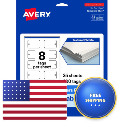 Avery Printable Rectangle Rounded Corners Tags Sure Feed Technology 2 X 3