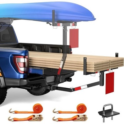 Pickup Truck Bed Extender Hitch Mount for Kayak Canoe Lumber Ladder Pipes Rack