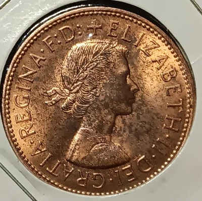 1966 Great Britain Penny AU or Better, Beautiful Coin Appears Dirty. - Image 1 of 2