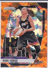 DIANA TAURASI Phoenix Mercury Basketball WNBA Card RARE ORANGE CRACKED ICE PRIZM