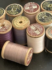 12 Vintage Empeco / Besto Wood Spool With Thread Lot Lg Spools Originally 875 Yd