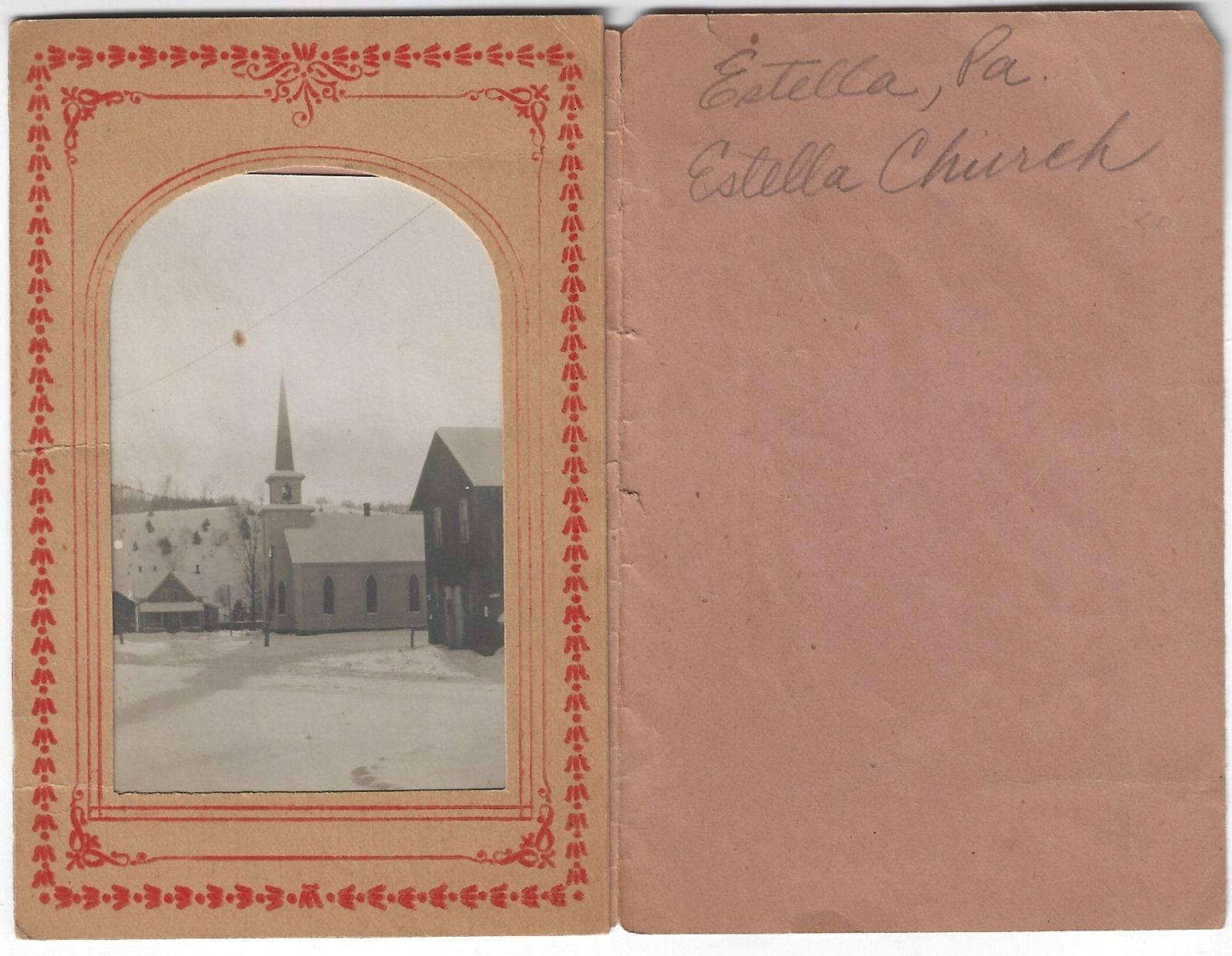 Church Estella PA Pennsylvania Original Vintage Snapshot Photo