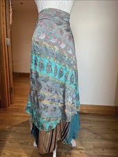 One Size Wrap Skirt Indian ethnic hippy festival sari sarong paisley