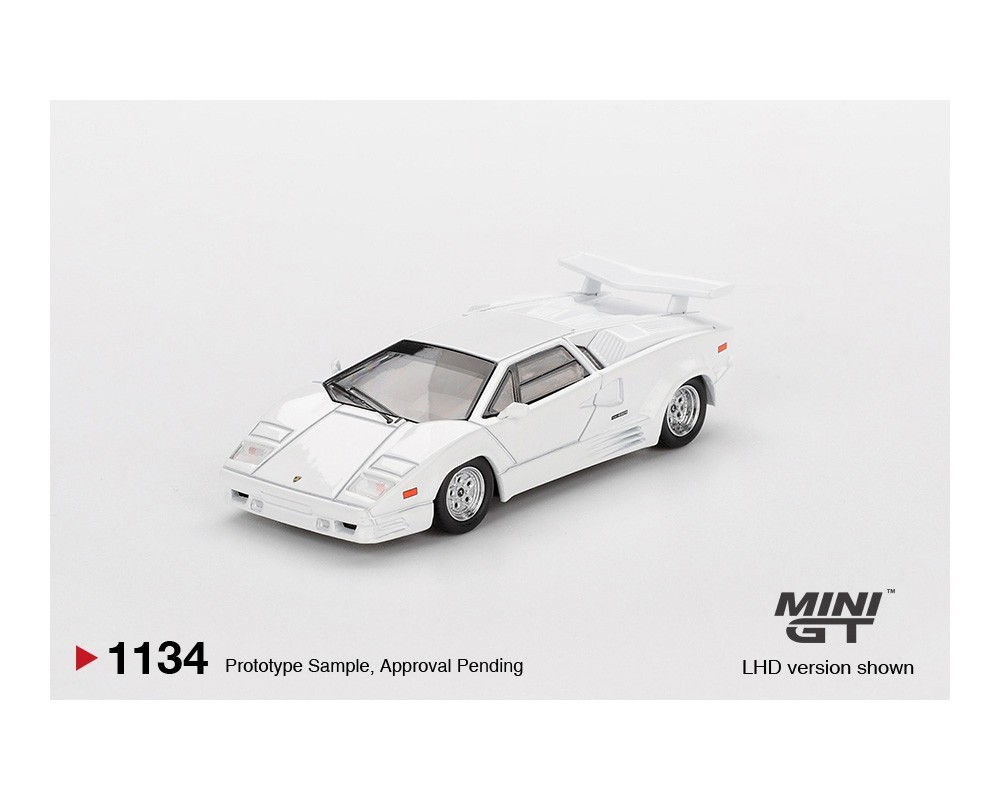 Mini GT Lamborghini Countach 25th Anniversary White #1134 1/64 | eBay