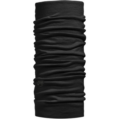 Buff Lightweight Merino Wool Solid Protective Outdoor Tubular Bandana - Black