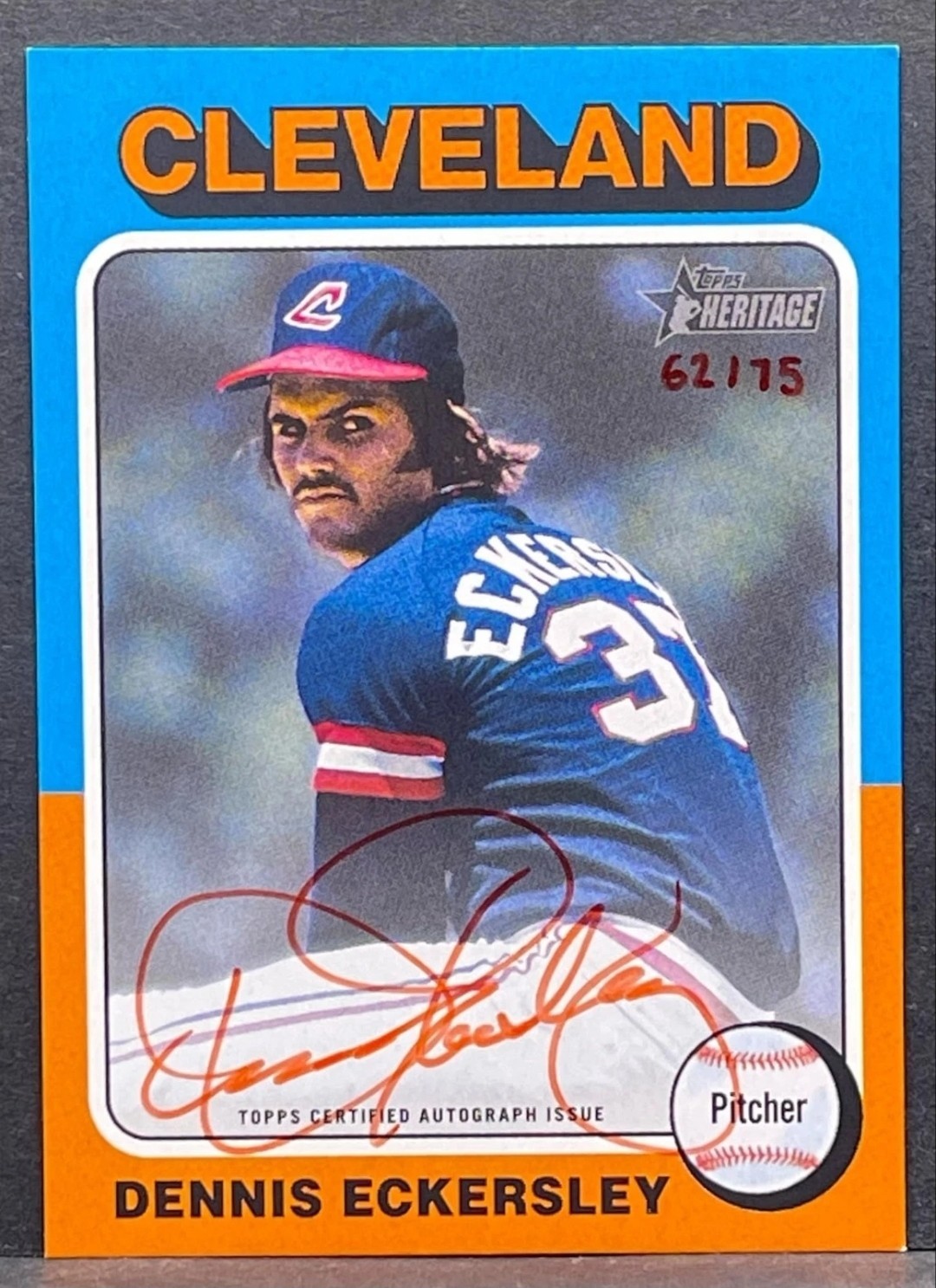 2024 Topps Heritage Dennis Eckersley Real One Red Ink Autograph ROA-DEC AUTO /75