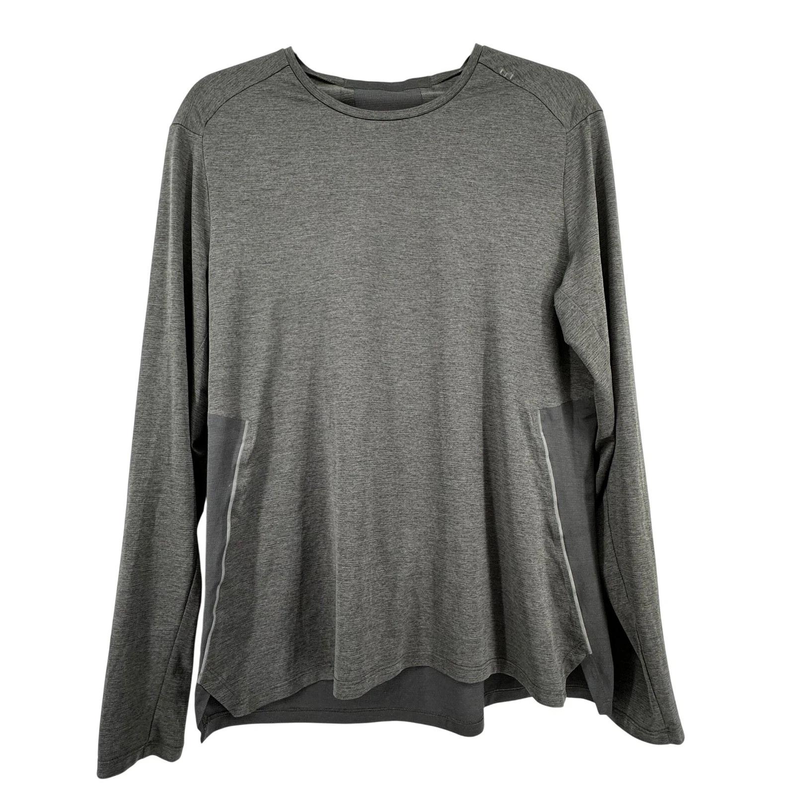 Lululemon Mens Long Sleeve Gray M Tech Workout Fitness Athleisure Gym Run