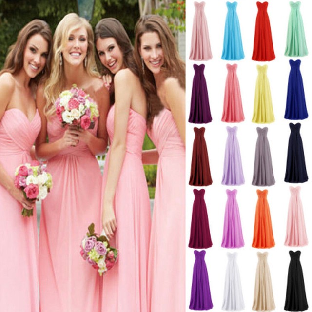 structured mikado strapless long bridesmaid dress