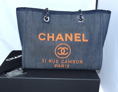 Chanel Deauville Shoulder Bag Denim 