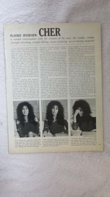 Superstar Singe Actress CHER Playboy Magazine Interview from December 1988 | eBay