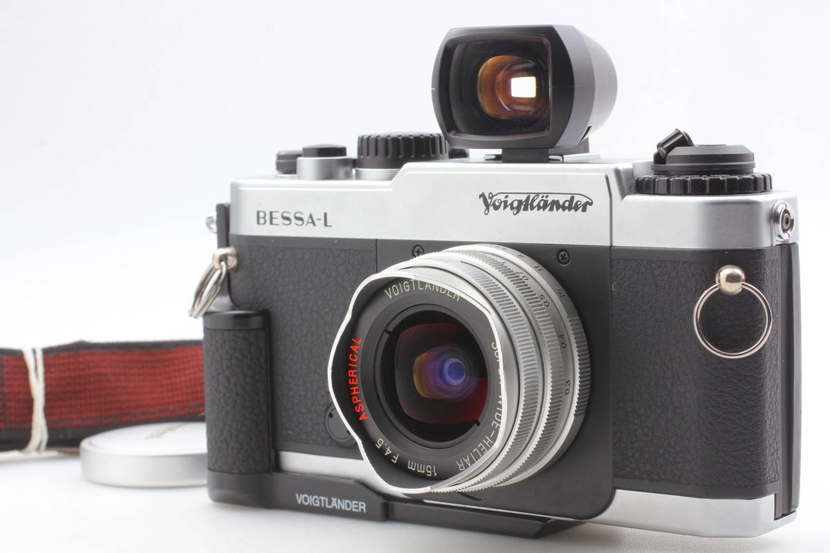 Opt.MINT w/ Grip] Voigtlander Bessa L Silver Wide Heliar