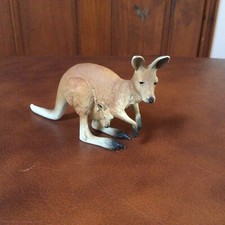 Schleich Australian Animals: Kangaroo & Joey Baby Pouch Animal Figurine D-73527