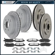 Front and Rear Brake Rotors & Ceramic Pads Fits for Nissan Frontier V6