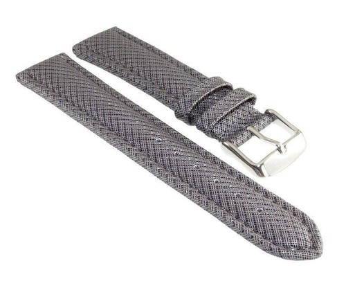 Bracelet Montre Tissu 18, 20, 22, 24mm Gris Couture Glaise En de Rechange / D29