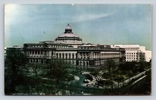 Library Of Congress w/ Classic Cars Washington D.C. VINTAGE Postcard