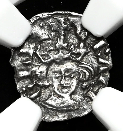 ENGLAND. Edward I Longshanks, 1272-1307. Silver Farthing S-1446A, NGC AU Details
