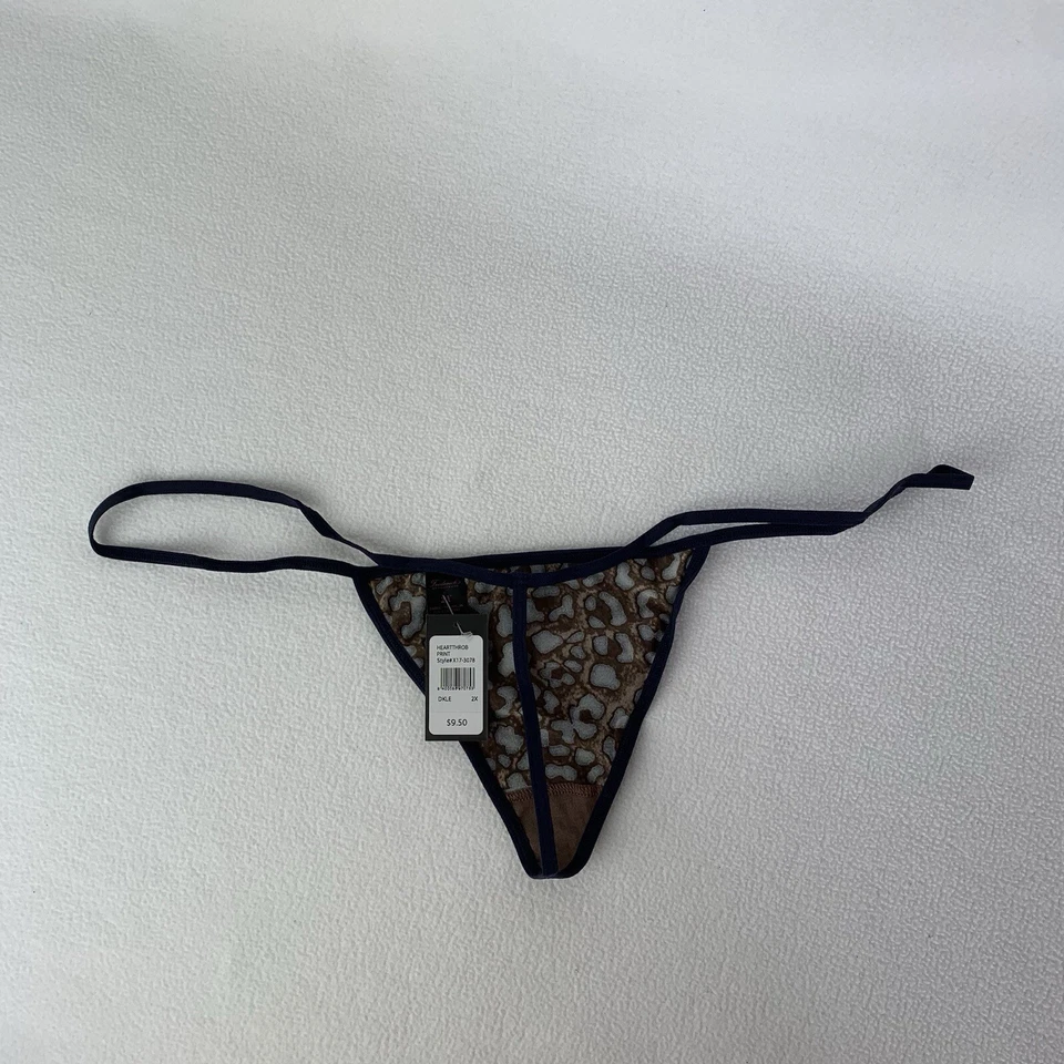 Fredericks Of Hollywood 2x Estampado de Leopardo Hollywood Heartthrob Tanga Nuevo con Etiquetas Foto 4 de 4