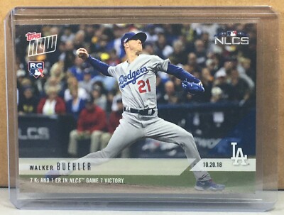 2018 TOPPS NOW #920 WALKER BUEHLER DODGERS RC NLCS GAME 7 VICTORY Print Run 1096