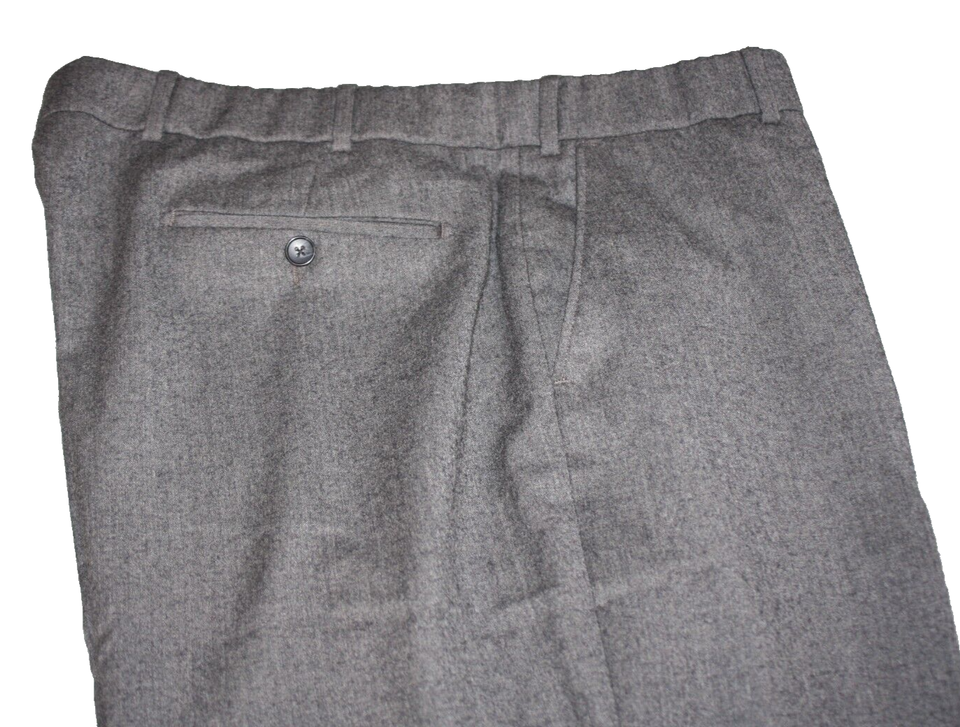 BALLIN COMFORT EZE mens WOOL CASHMERE dress pants DARK GRAY FLAT FRONT