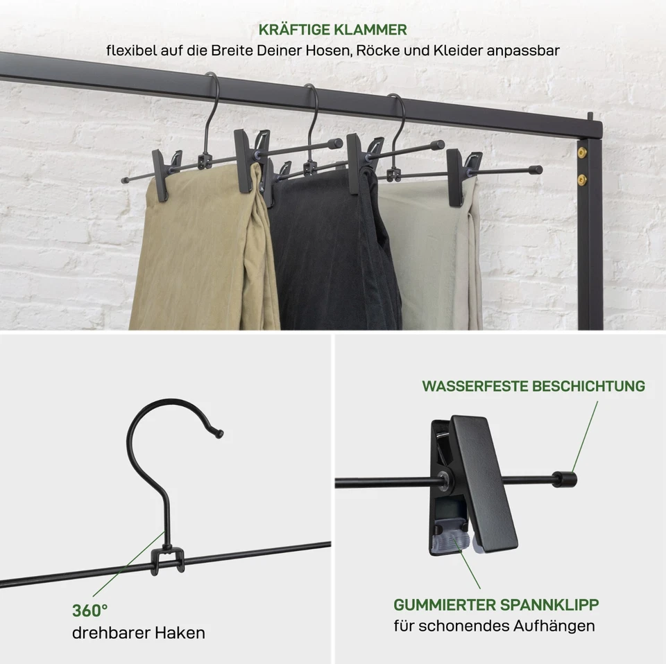 GARD Hosenbügel 360 Grad drehbar hochwertiger Design Kleiderbügel Metall - Bild 3 von 4
