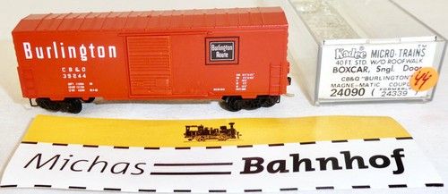 CB&Q 39244 40´ Box Car Single Door Micro Trains Line 24090 N 1:160 J44 å | Zustand: Gebraucht