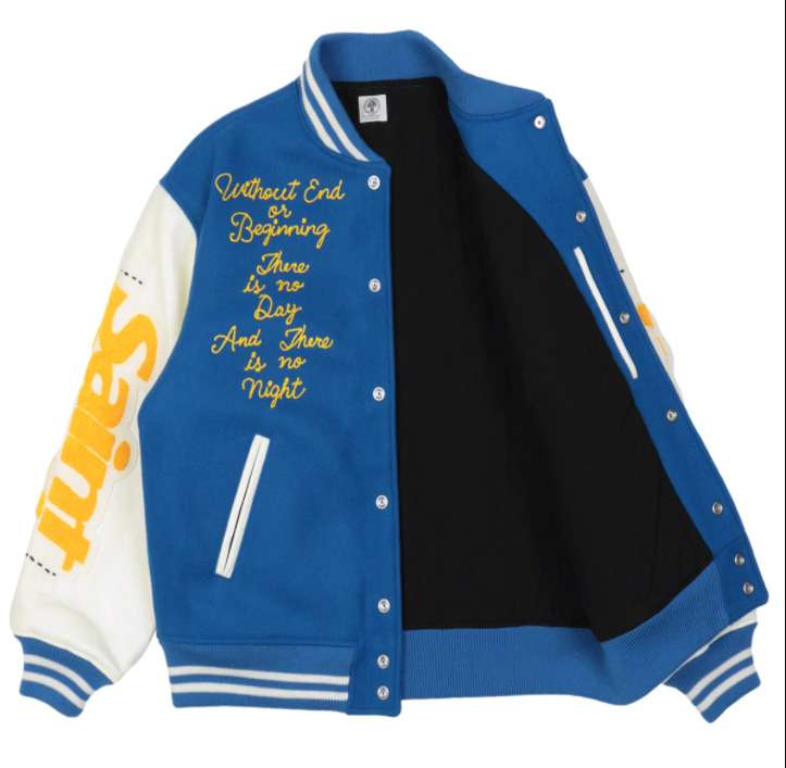 SAINT Mxxxxxx Michael Takashi Murakami Varsity Jacket stadium TRAVIS JESUS  M new