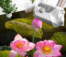 3D Pink Lotus 9966NA Floor WallPaper Murals Wallpaper Mural Print AJ AU Fay