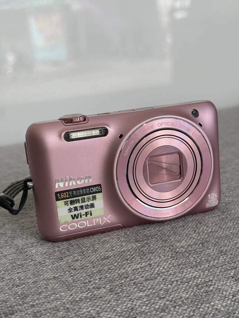 Nikon COOLPIX S6600 Pink 16MP 12X Zoom Flip Screen Camera with Battery SD Card