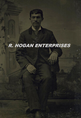 Vintage 1800's MAN LATINO SUIT TINTYPE PHOTO N3O