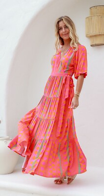 New With Tags JOOP & GYPSY Mexicali Wrap Maxi Dress Size 10 #36390