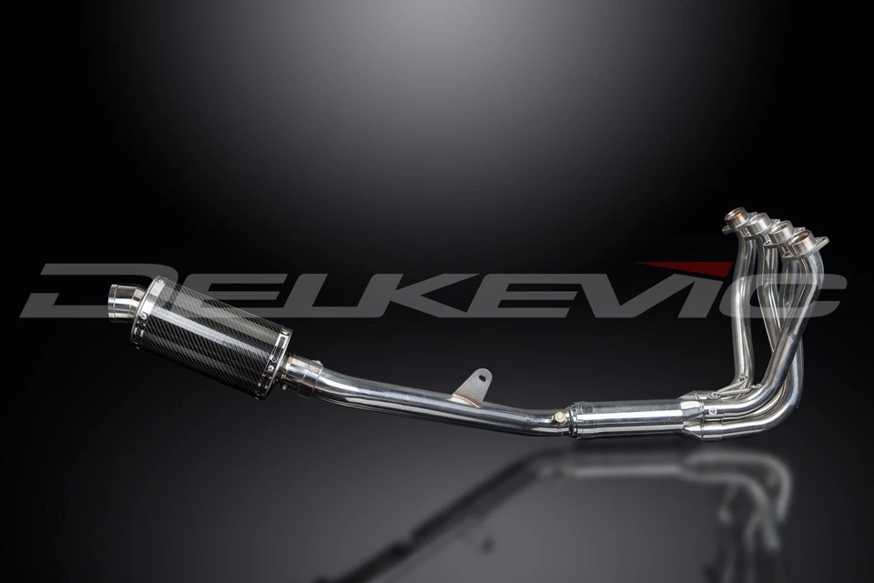 Silenciador de escape completo Honda CBR1100XX Blackbird 96-09 4-1 9" carbono ovalado Foto 3 de 4