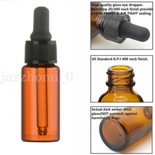 GLASS DROPPER BOTTLES 10ml 20ml 30ml 50ml SMALL-LARGE Amber Pipette Drops Empty