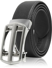 Bonded Leather Belt Mens Ratchet Dress Belts With Adjustable Automatic Buckle