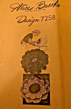 7258 AB Vintage Flower Potholders x2 Pattern to Crochet Reproduction 