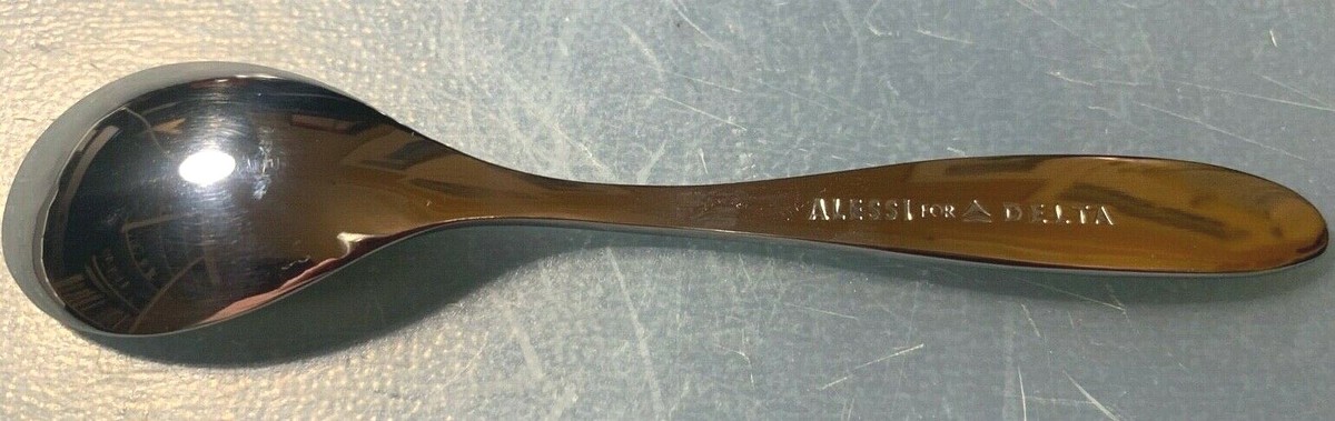 Qty-12 Alessi for Delta Airlines Small Spoons Stainless Steel 