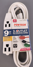 POWTECH 9 FT 3 -OUTLET 2.7 M EXTENSION CORD 3 WIRE GROUNDED 13 A 125V MAX 1625 W